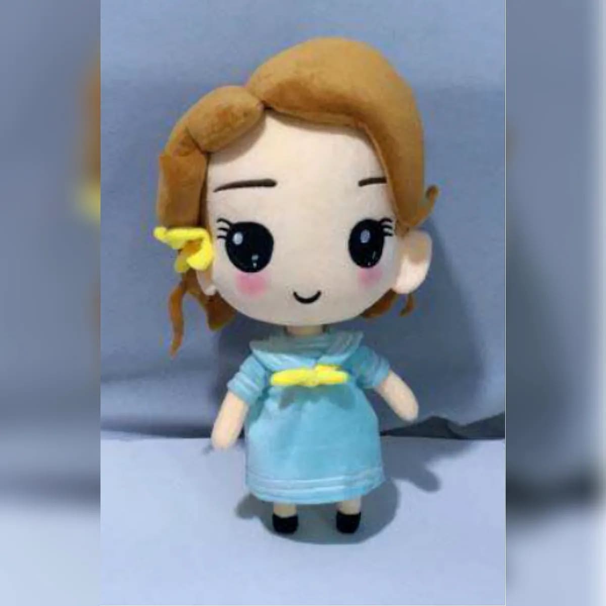 Blue dress cloth doll — custom plush dolls manufactured in Shenzhen by Custom Plush Toy Factory