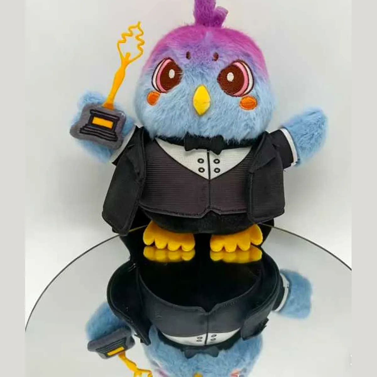 Tuxedo bird plush charm — custom keychains manufactured in Shenzhen by Custom Plush Toy Factory